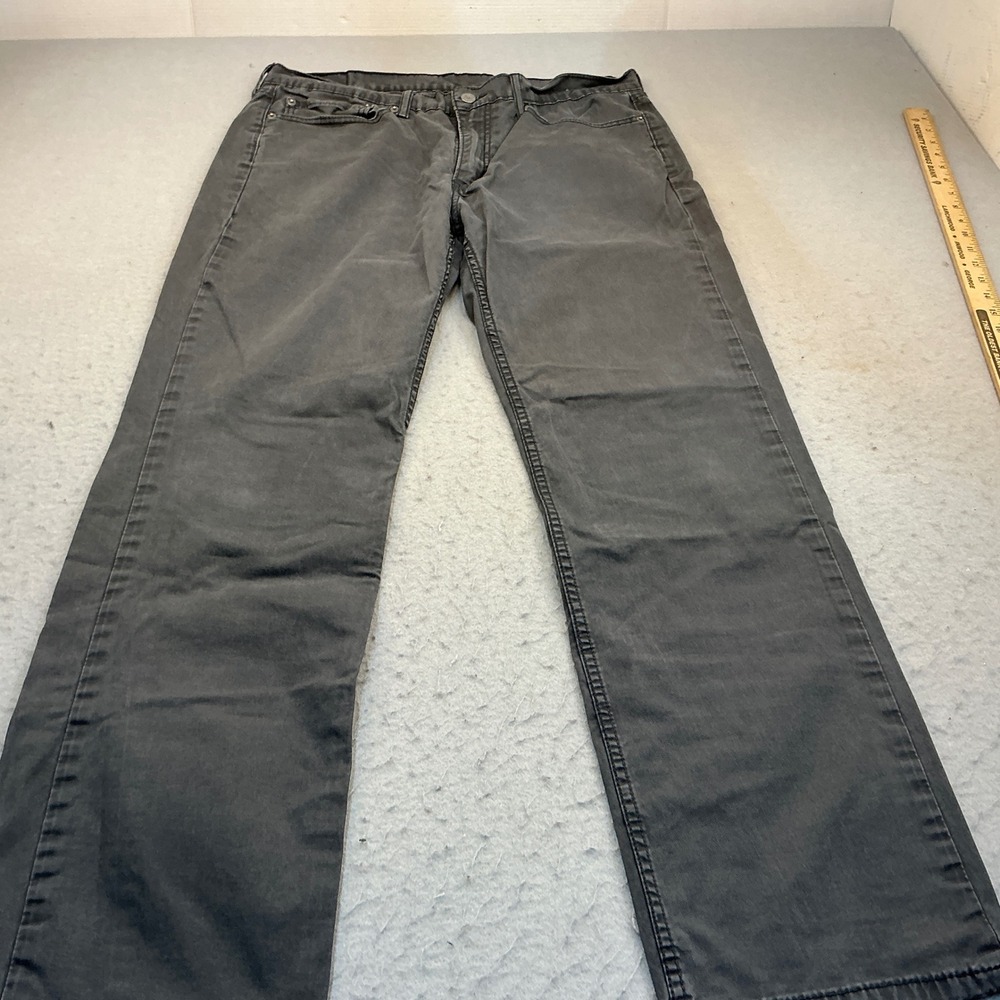 Levis 514 Straight Fit Pants Charcoal Gray Twill 36x32 Mens Casual Classic